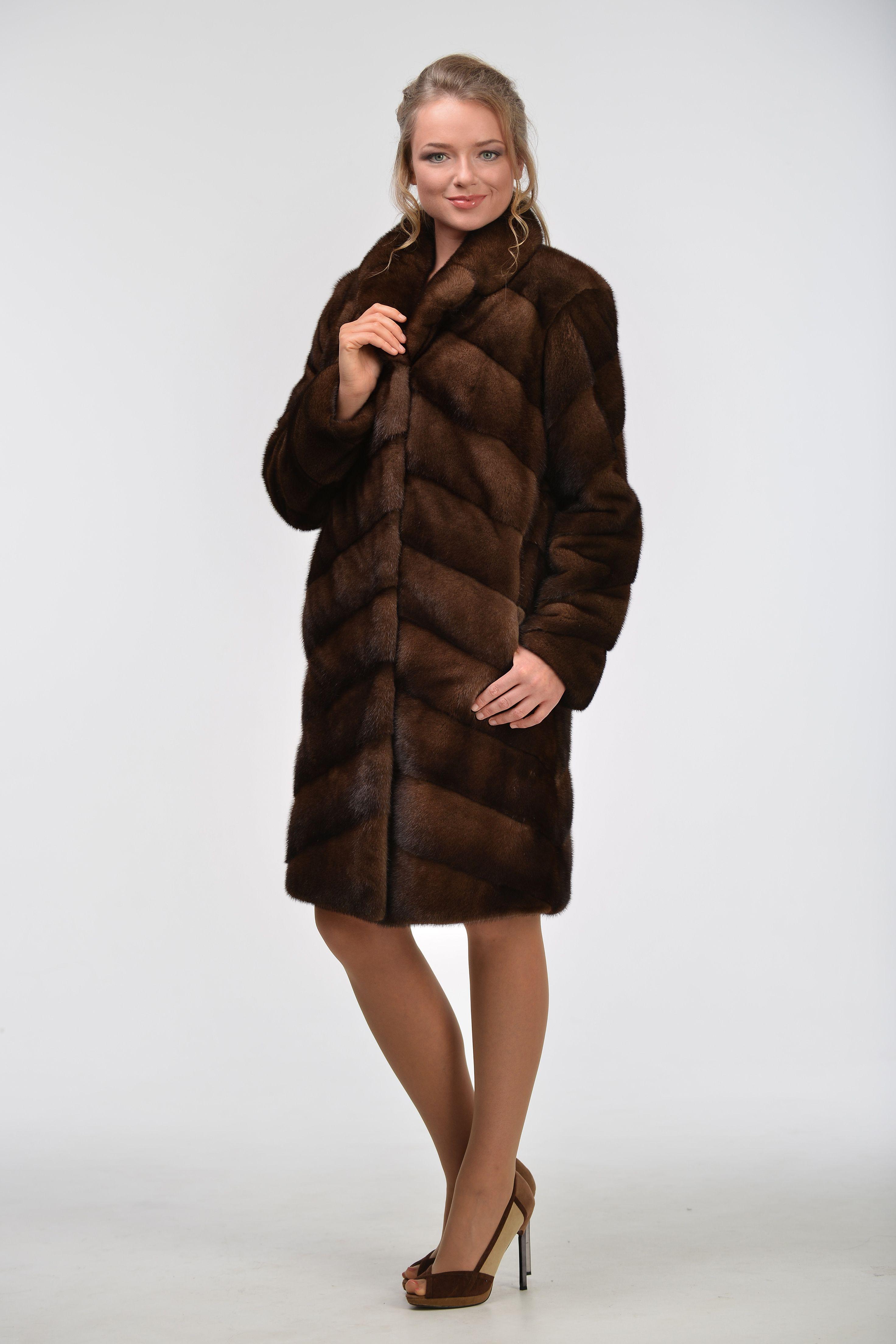 Шуба из меха  норки фото