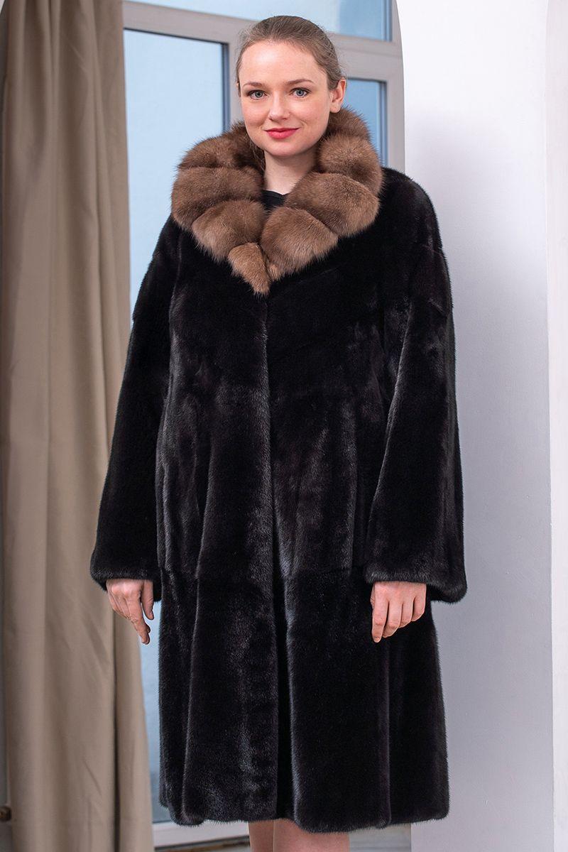 Норковая шуба с соболем фото