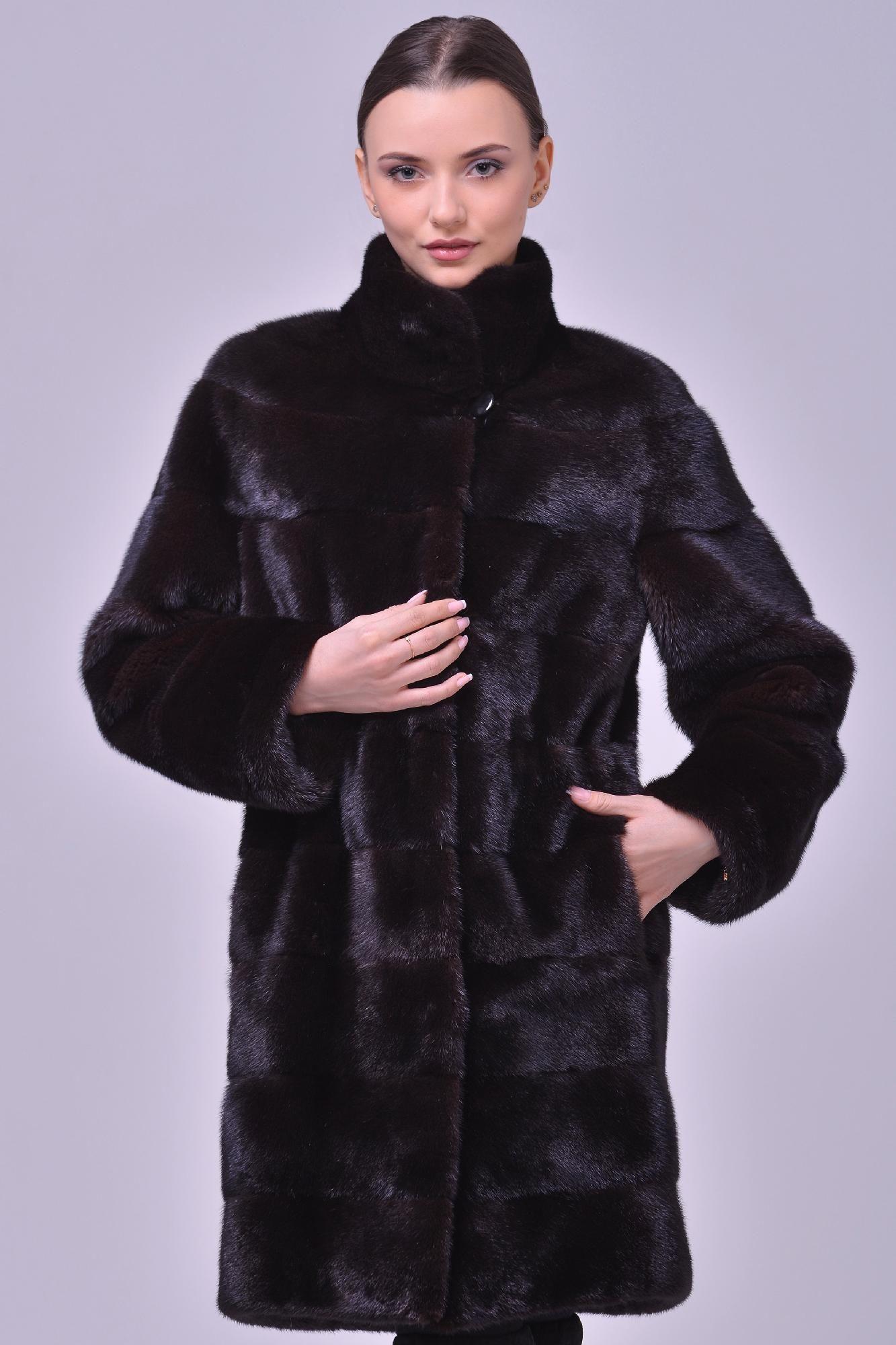 Норковая шуба с воротником стойка фото