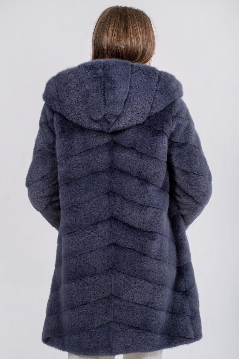 Норковая шуба с капюшоном фото