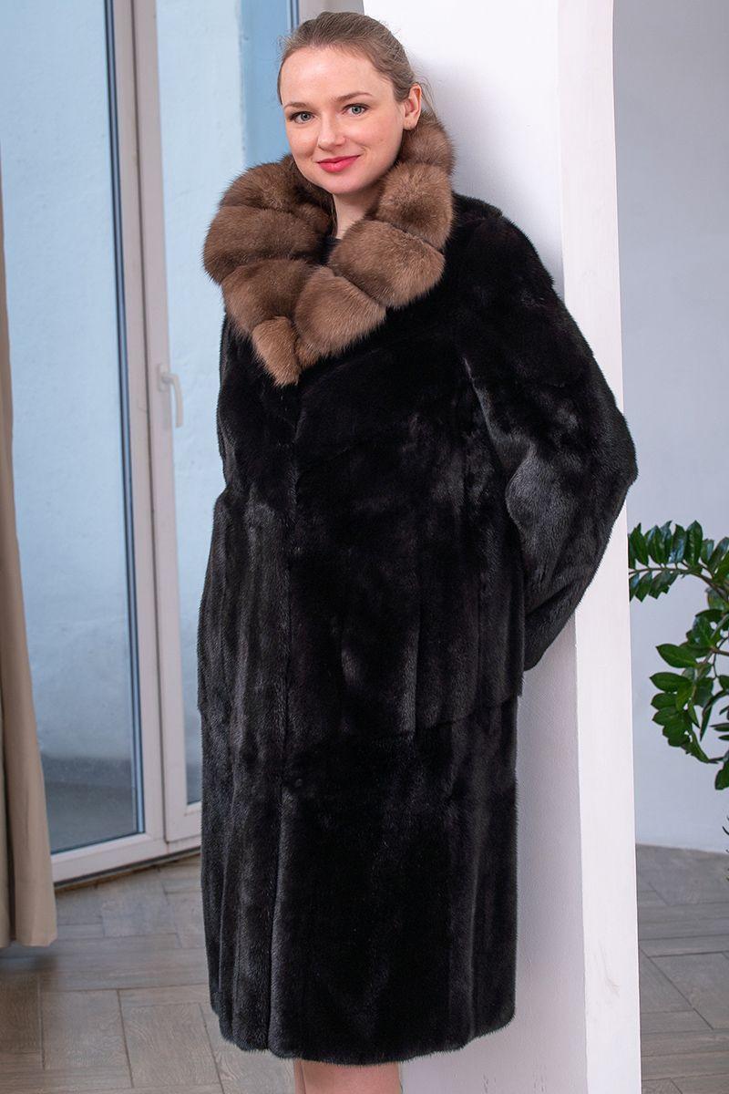 Норковая шуба с соболем фото