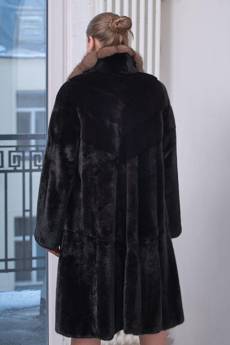 Норковая шуба с соболем фото