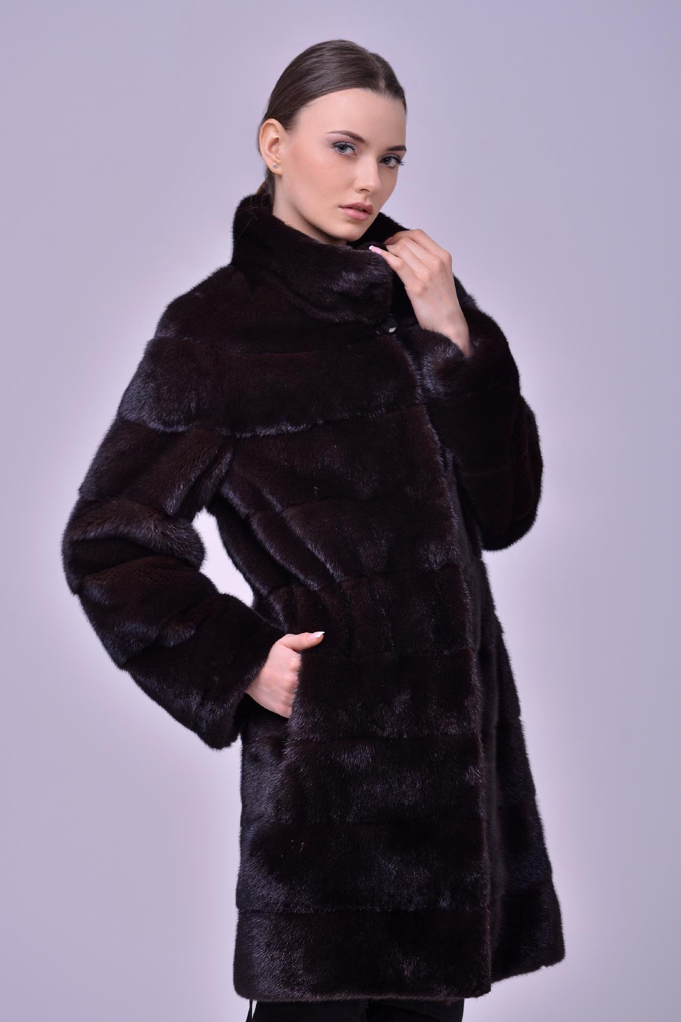 Норковая шуба с воротником стойка фото