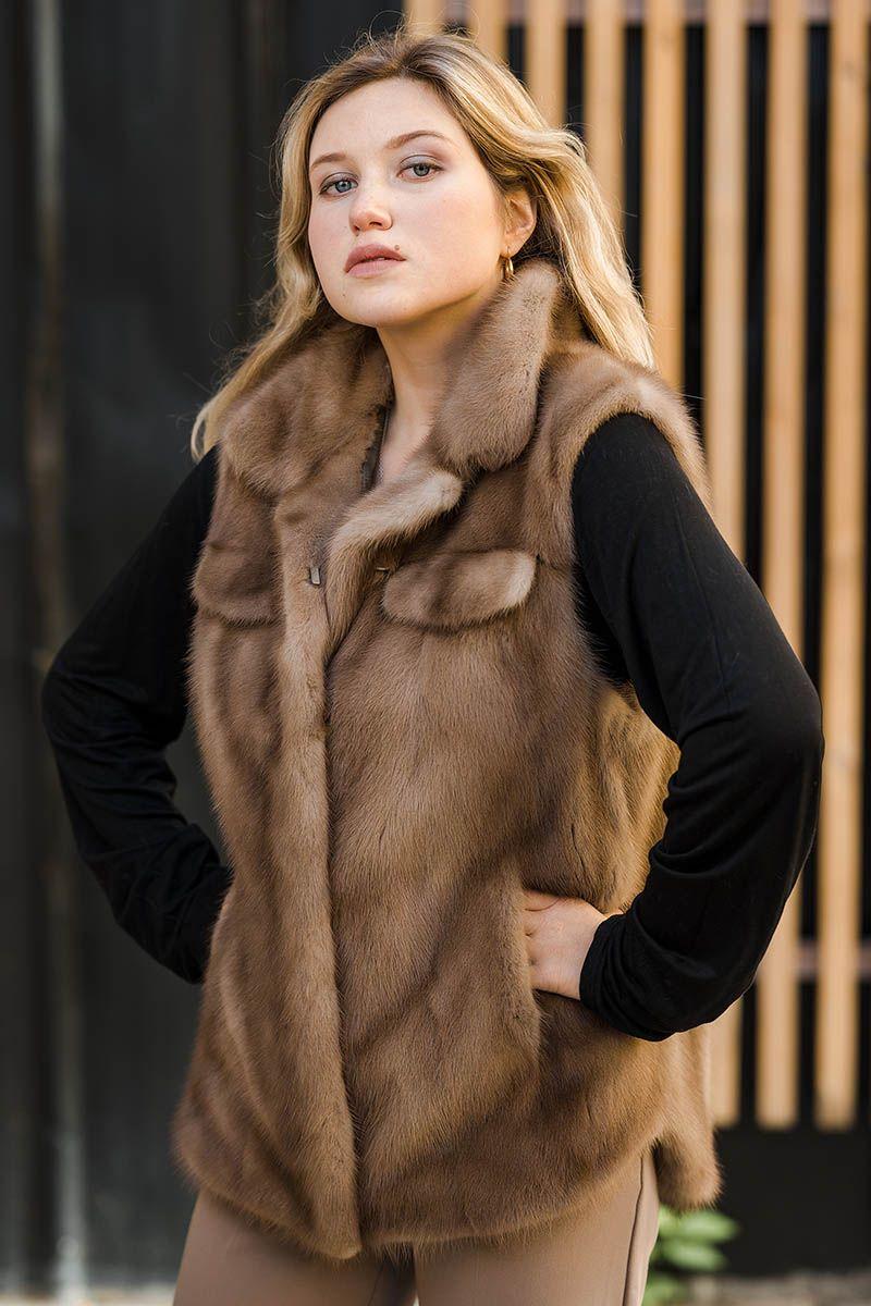 Жилет из норки фото