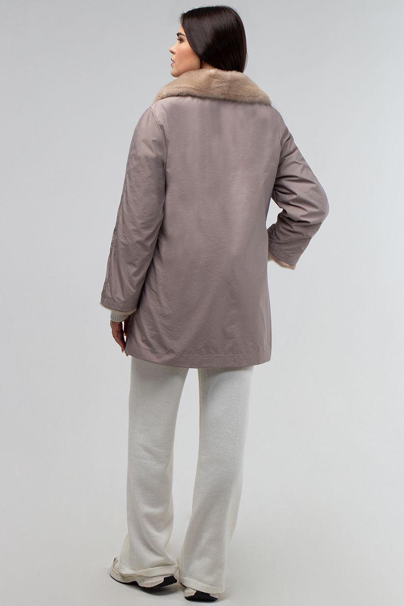 Пальто двусторонее из норки и плащевой ткани фото