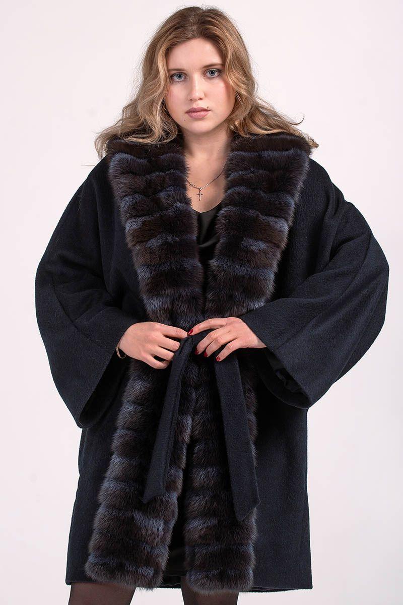 Пальто из кешемира с соболем фото